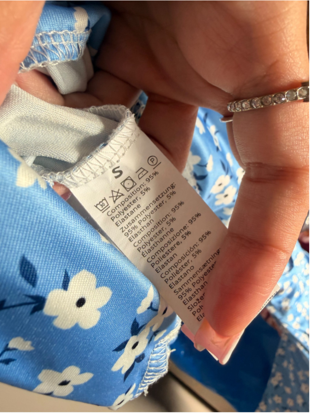 Women's Unbranded Blue Floral Tie-Strap Bodycon Maxi Dress – Size Small - Picture 8 of 9